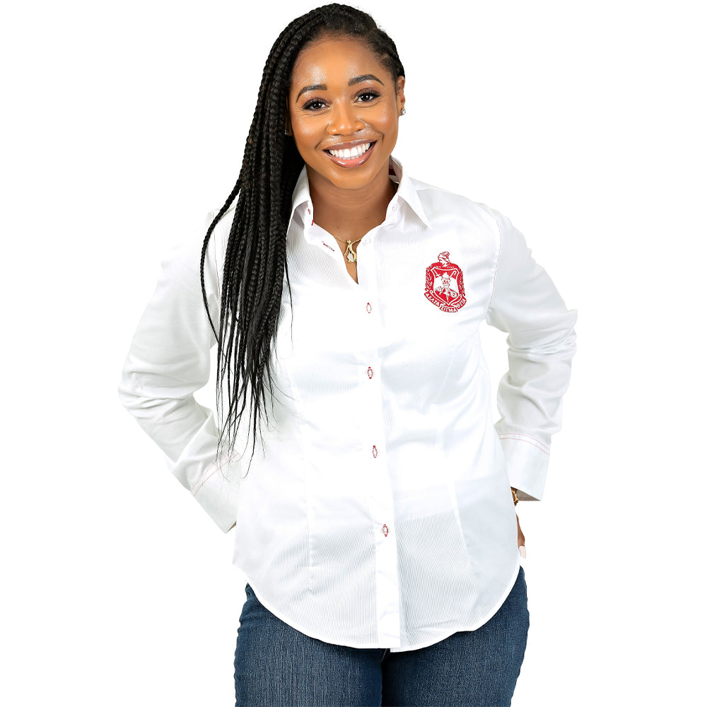 Delta Sigma Theta Letters Distressed Denim Jacket