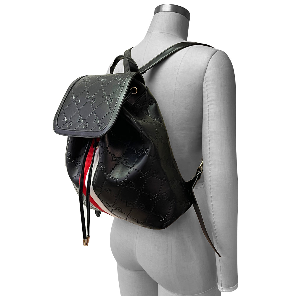 Delta Embossed Grosgrain Backpack-Black - Shop1913 by RG