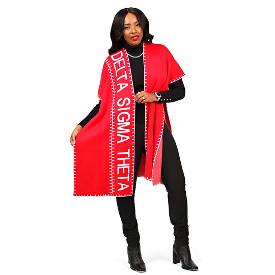 Delta Sigma Theta Jacquard Poncho