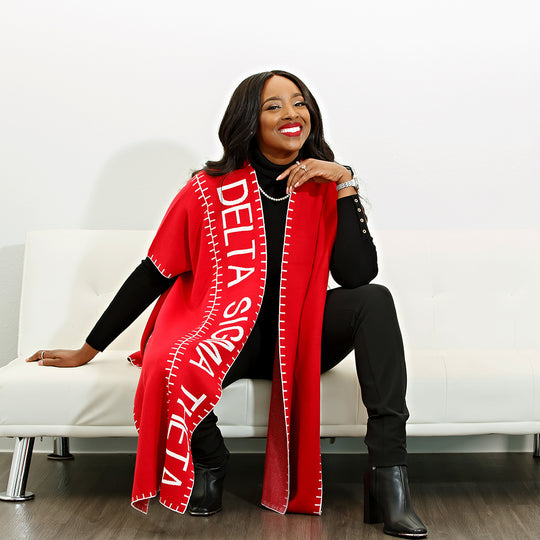 Delta Sigma Theta Jacquard Poncho