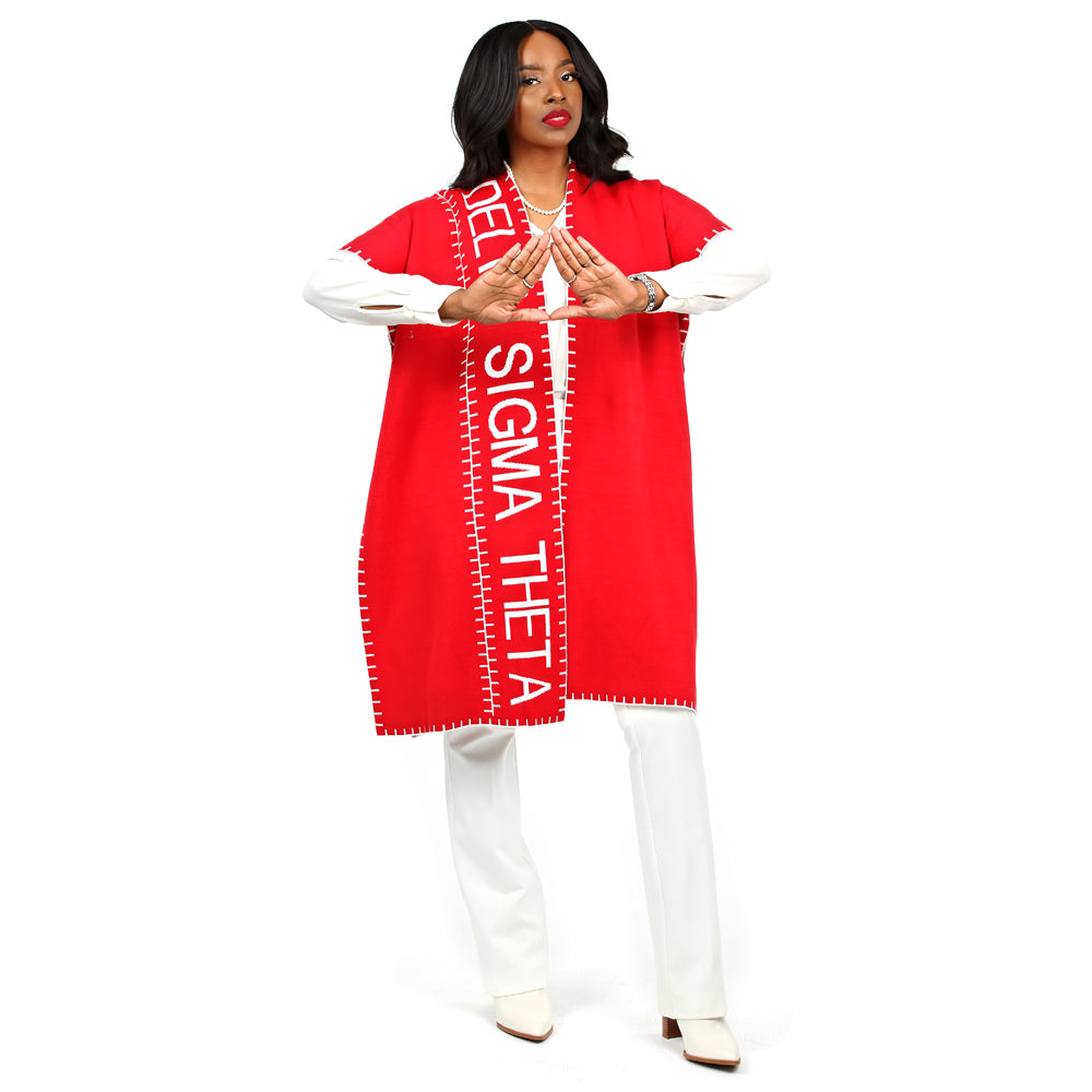 Delta Sigma Theta Jacquard Poncho