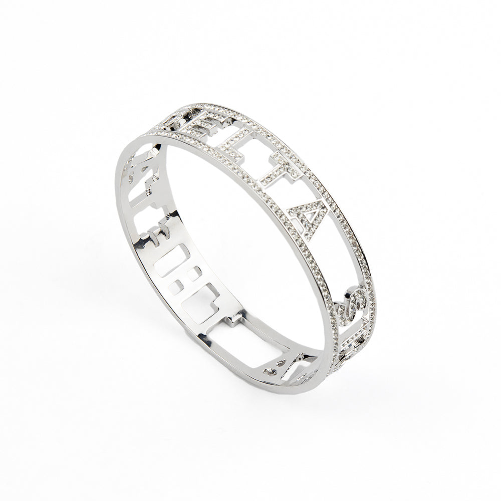 delta bling bracelet silver finished 2